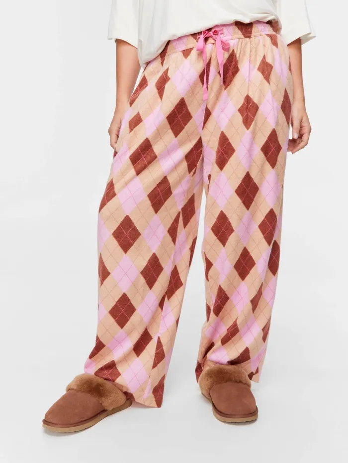 Women PA Plus Caramel Argyle Bamboo Flannelette Wide Leg Pj Pant Multi Peter Alexander Pants