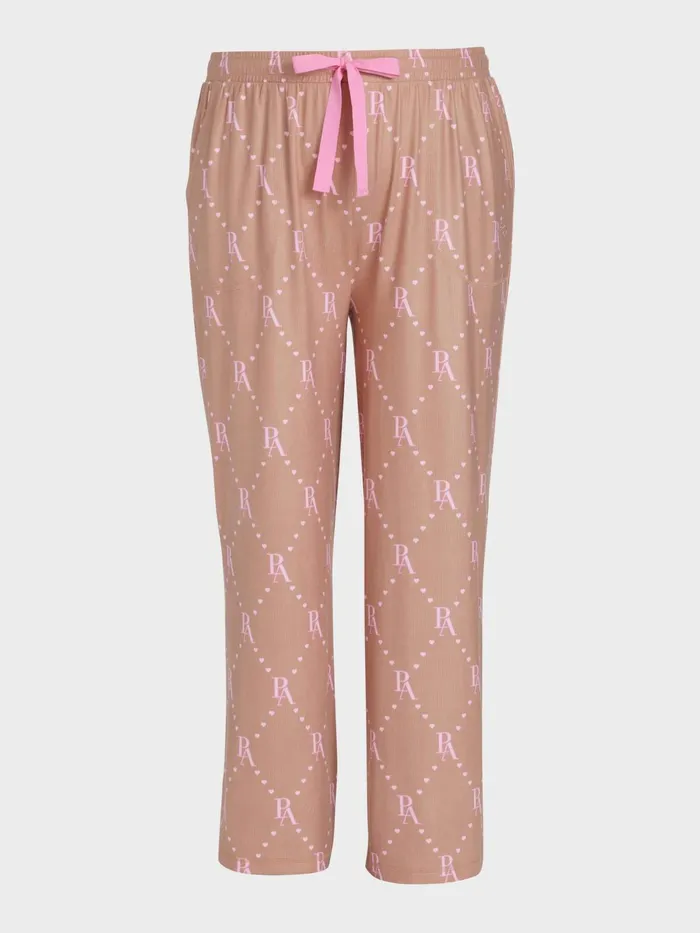 Women PA Plus Caramel Logo Plush Wide Leg Pj Pant Multi Peter Alexander Online Only Styles
