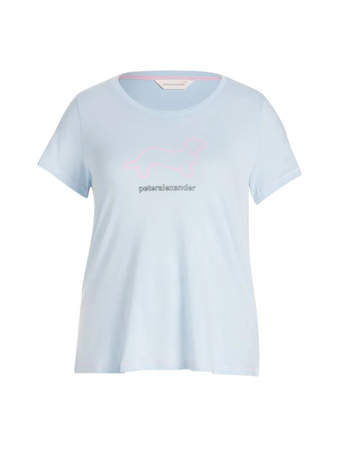 Women PA Plus Classic Penny Tee Grey Marle Peter Alexander Classic Tops