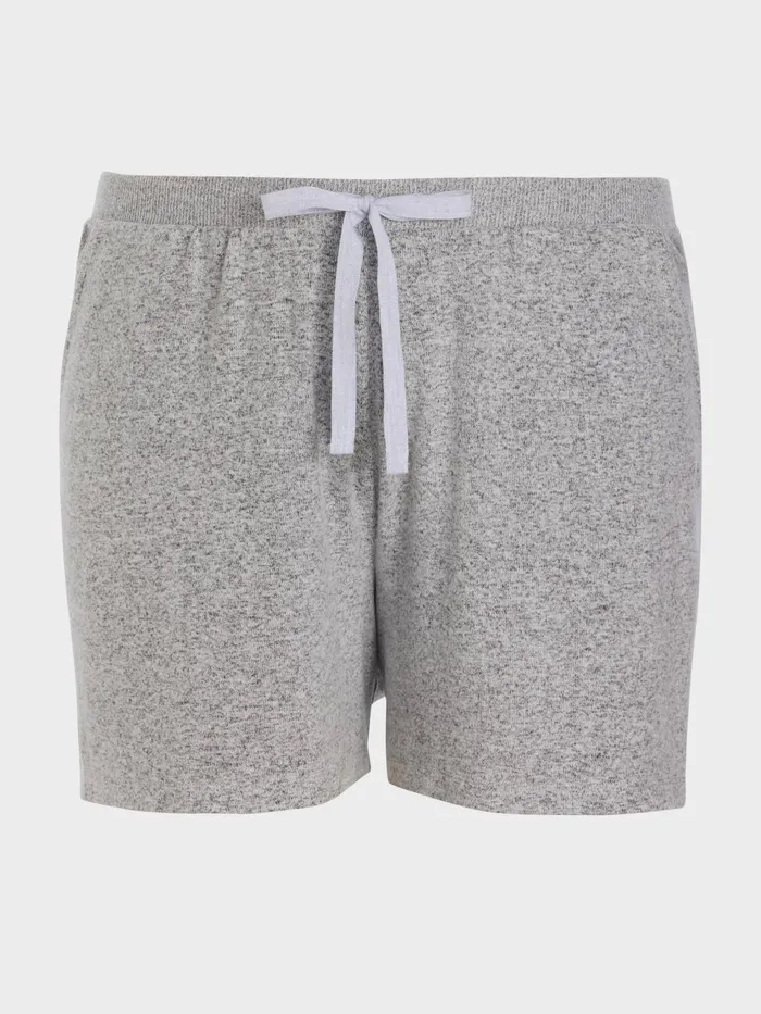 Women PA Plus Grey Fuzzy Mid Short Grey Marle Peter Alexander Shorts