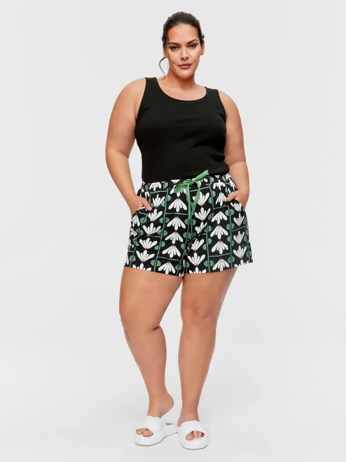 Women PA Plus Lotus Bamboo Blend Mid Short Multi Peter Alexander Shorts