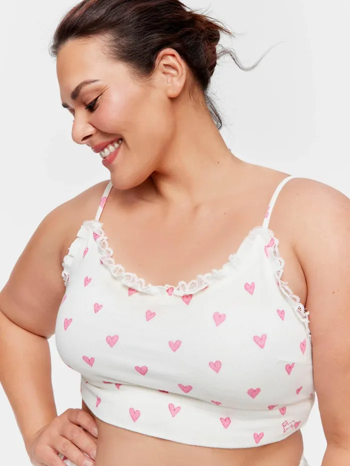 Women PA Plus Love Me Fuzzy Crop Top Multi Peter Alexander Tops