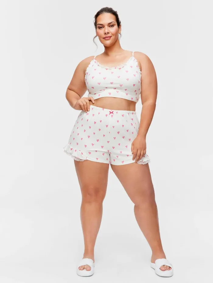 Women PA Plus Love Me Fuzzy Crop Top Multi Peter Alexander Tops