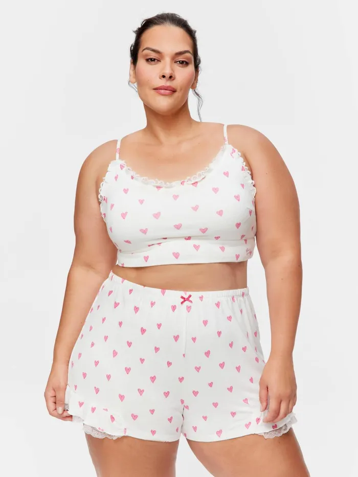 Women PA Plus Love Me Fuzzy Crop Top Multi Peter Alexander Tops