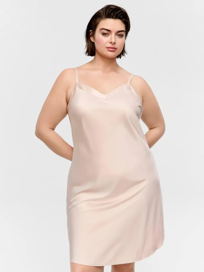 Women PA Plus Nude Satin Slip Nude Peter Alexander Nighties