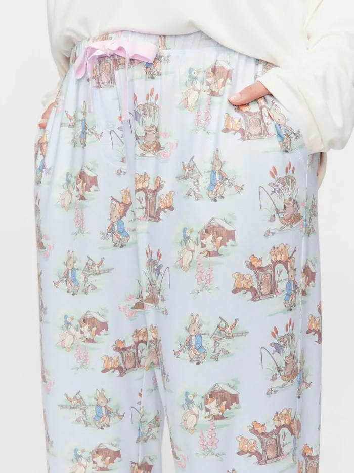Women PA Plus Peter Rabbit Plush Tapered Pj Pant Multi Peter Alexander Pants