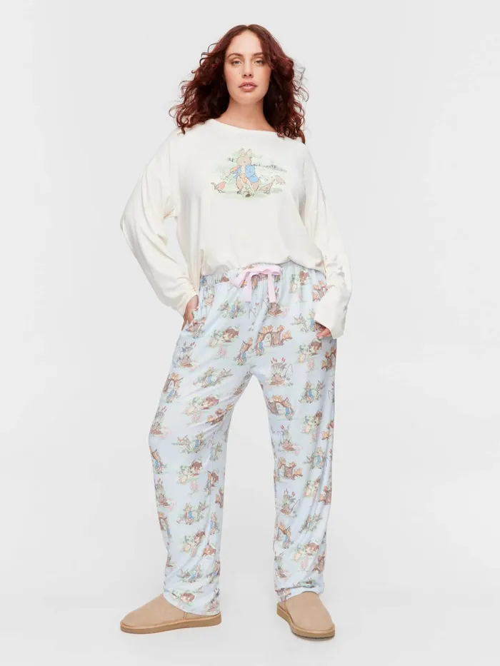 Women PA Plus Peter Rabbit Plush Tapered Pj Pant Multi Peter Alexander Pants