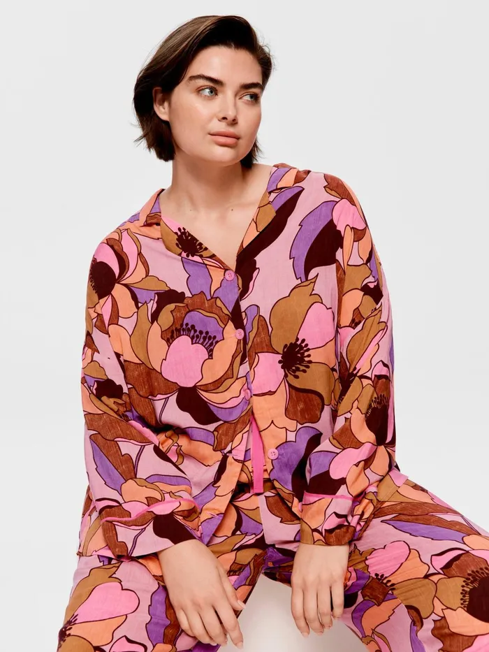 Women PA Plus Retro Peony Long Pj Set Multi Peter Alexander Sets and Onesies