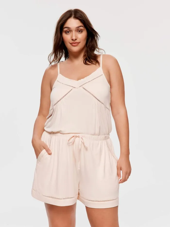 Women PA Plus Soft Pink Bamboo Jersey Long Short Pink Peter Alexander Shorts