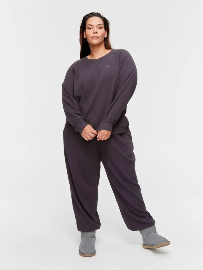 Women PA Plus Waffle Sweater Charcoal Peter Alexander Tops
