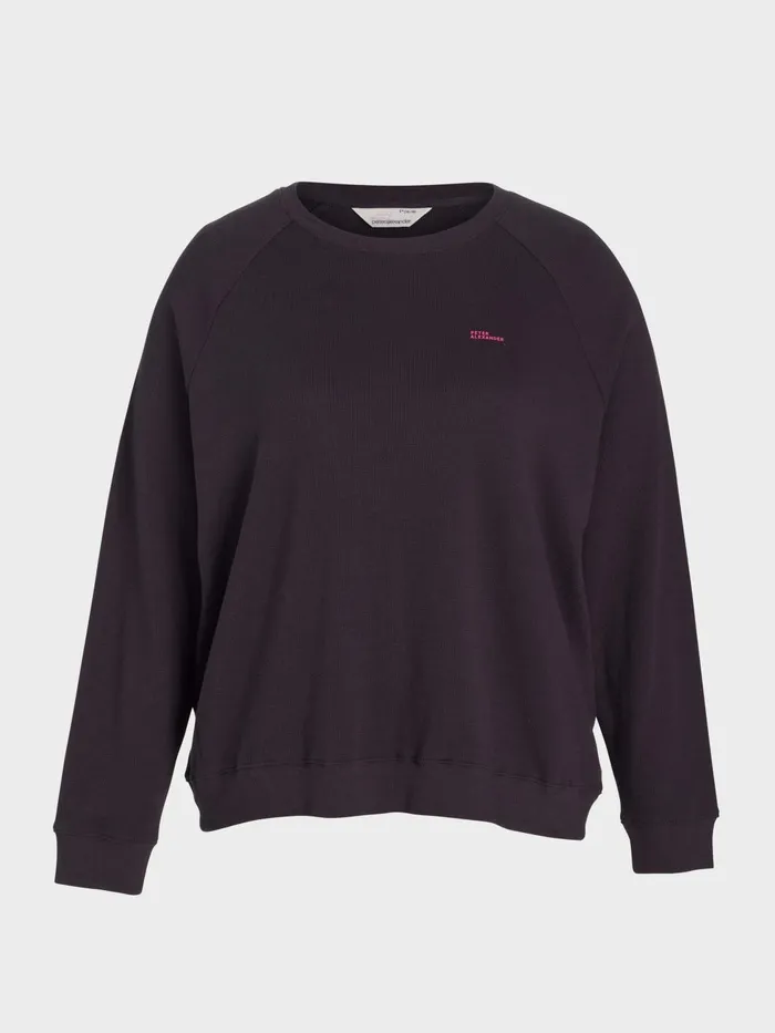 Women PA Plus Waffle Sweater Charcoal Peter Alexander Tops