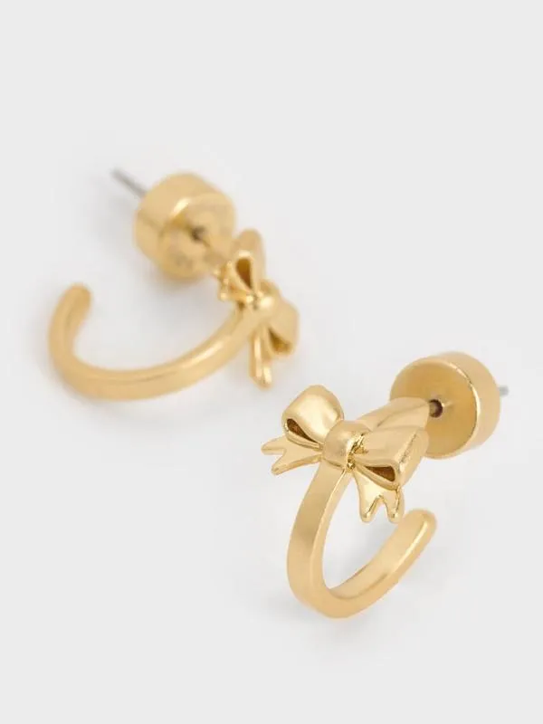 Women Paige Ribbon Stud Earrings 8211 Brush Gold CHARLES and KEITH Earrings Women Paige Ribbon Stud Earrings 8211 Brush Gold CHARLES and KEITH Earrings