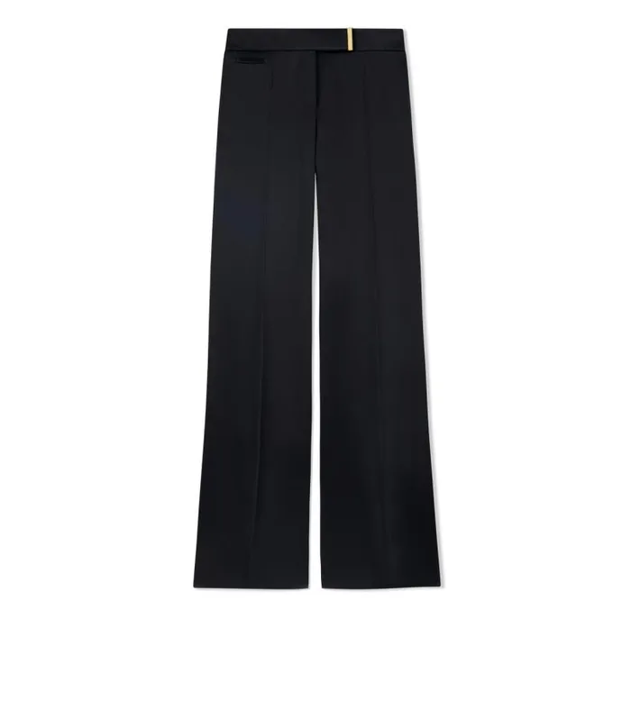 Women Pants and Shorts Tom Ford Fluid DoubleFaced Satin Wide Leg Pants Black