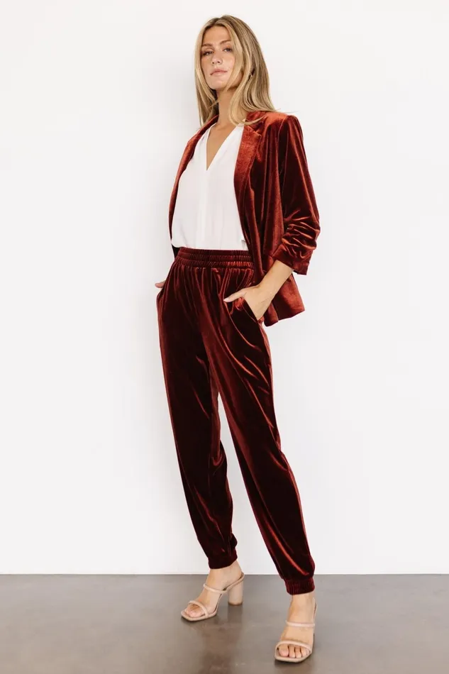 Women Pants Baltic Born Archie Velvet Jogger Pants Cinnamon