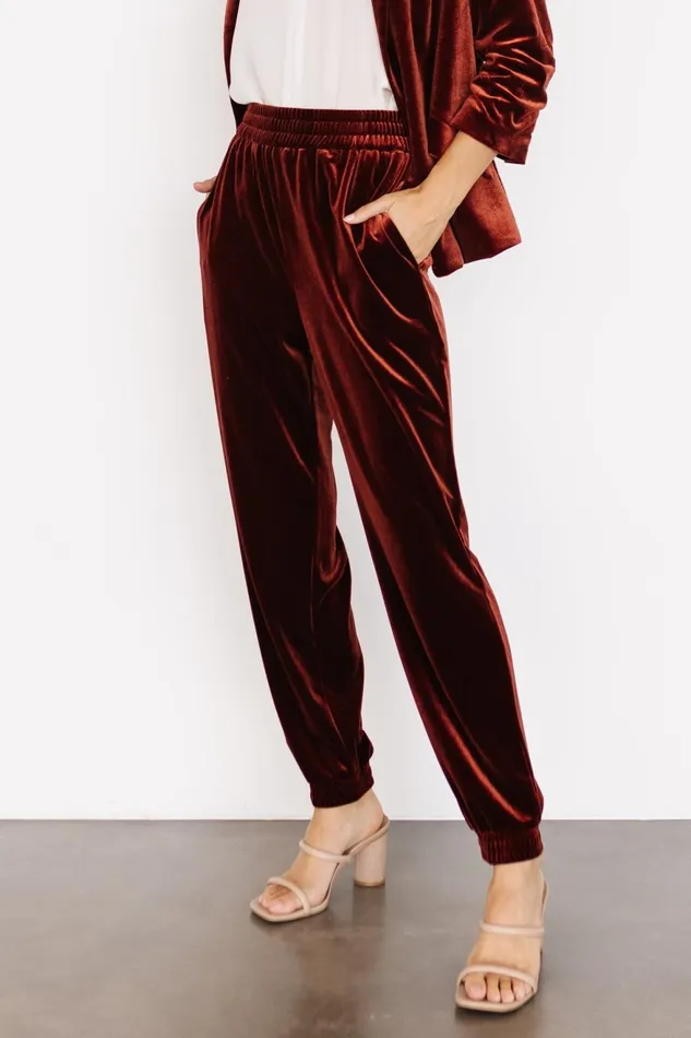 Women Pants Baltic Born Archie Velvet Jogger Pants Cinnamon Women Pants Baltic Born Archie Velvet Jogger Pants Cinnamon