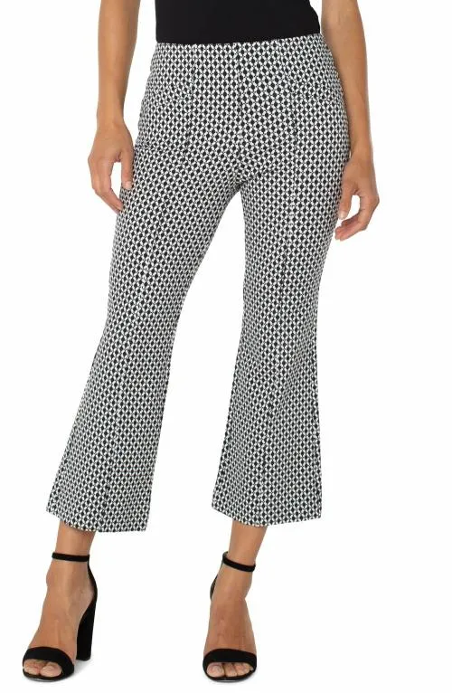 Women Pants Liverpool Los Angeles Stella Kick Flare With Welt Pockets Black White Batik Print Women Pants Liverpool Los Angeles Stella Kick Flare With Welt Pockets Black White Batik Print