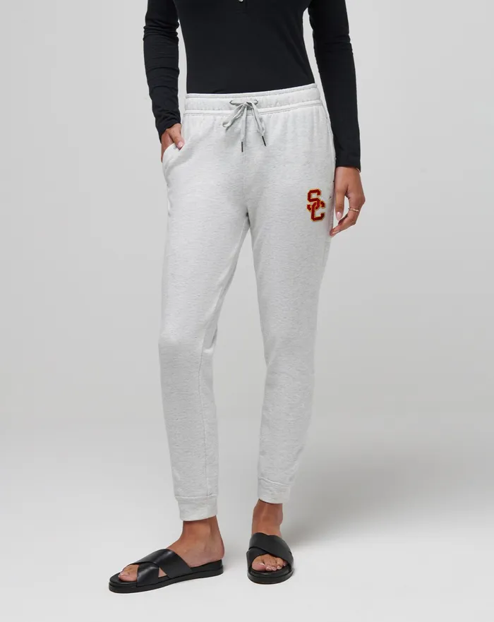 Women Pants TravisMathew USC CLOUD TIE JOGGER Heather Grey