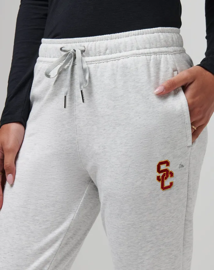 Women Pants TravisMathew USC CLOUD TIE JOGGER Heather Grey