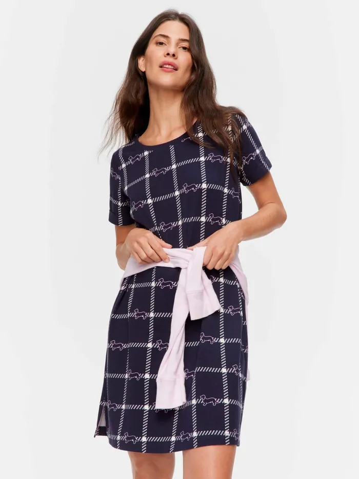 Women Penny Windowpane Sleep Tee Navy Peter Alexander Nighties