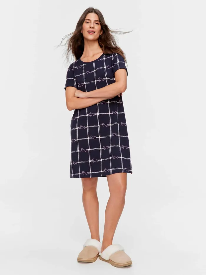 Women Penny Windowpane Sleep Tee Navy Peter Alexander Nighties
