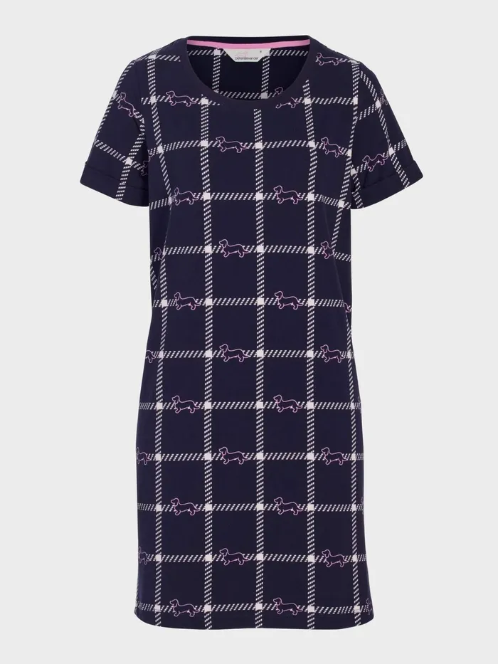 Women Penny Windowpane Sleep Tee Navy Peter Alexander Nighties