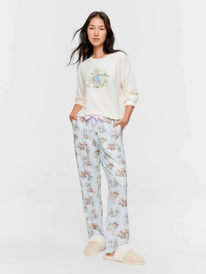 Women Peter Rabbit Plush Long Tapered Pj Pant Multi Peter Alexander Pants