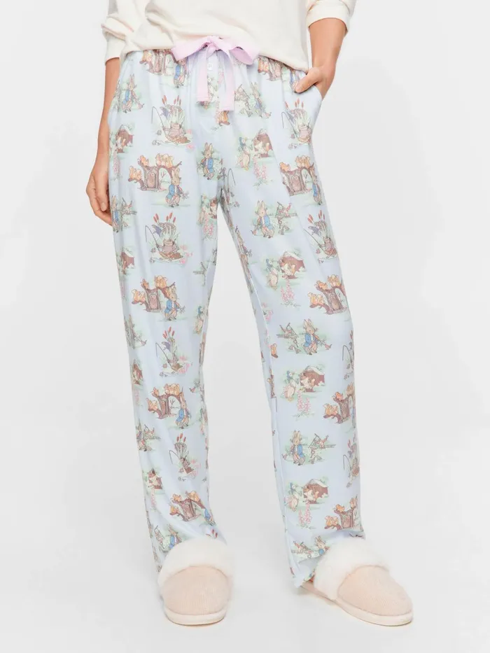 Women Peter Rabbit Plush Long Tapered Pj Pant Multi Peter Alexander Pants