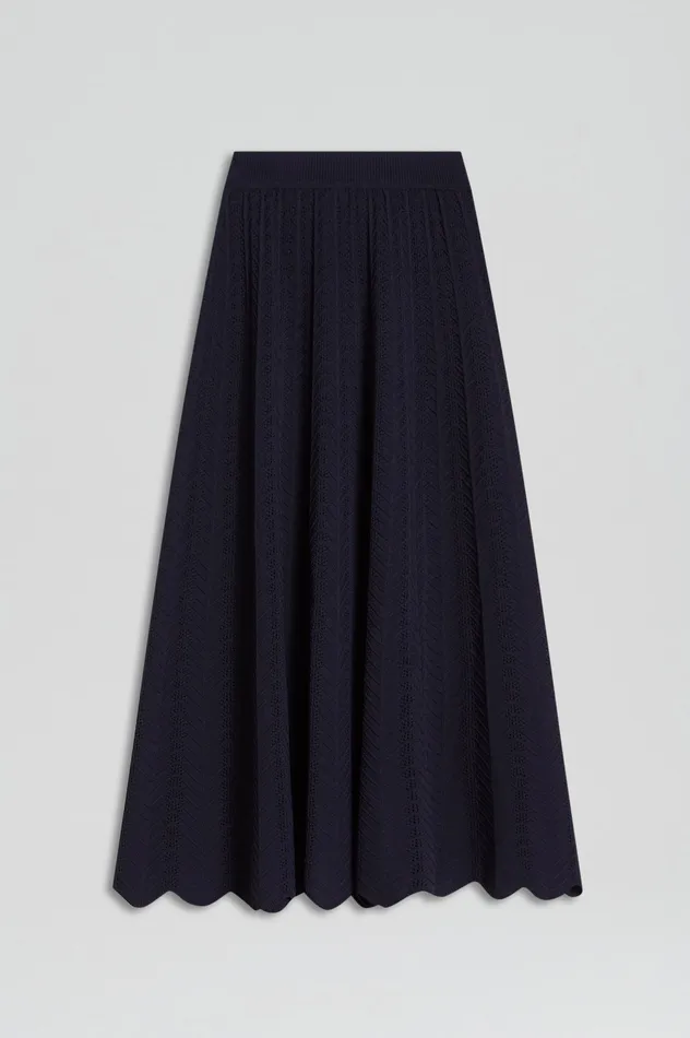 Women PLEAT LACE SKIRT NAVY Skirts Scanlan Theodore Women PLEAT LACE SKIRT NAVY Skirts Scanlan Theodore