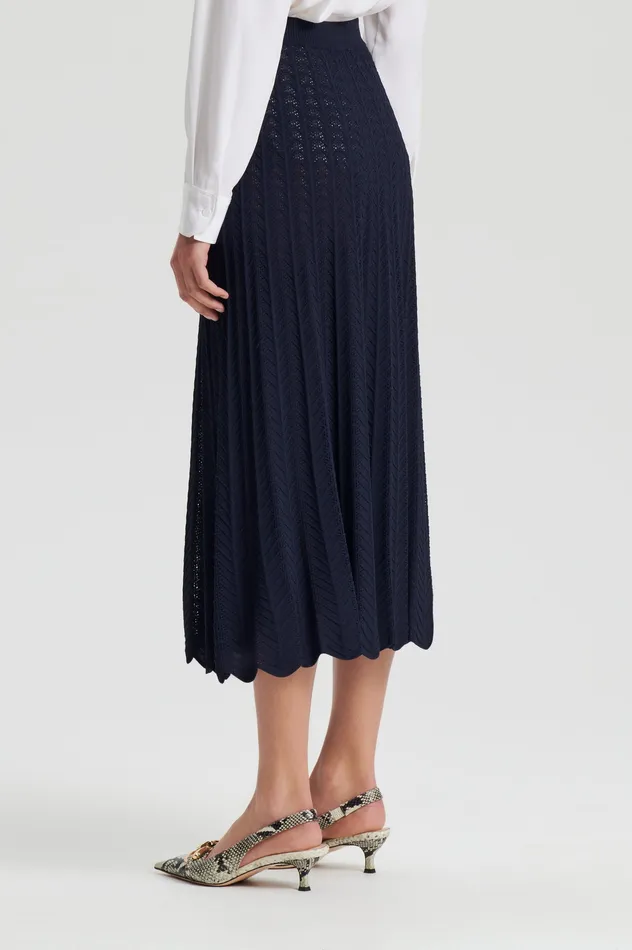 Women PLEAT LACE SKIRT NAVY Skirts Scanlan Theodore Women PLEAT LACE SKIRT NAVY Skirts Scanlan Theodore