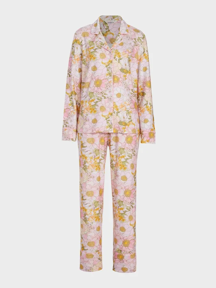 Women Pretty Floral Plush Long Pj Set Multi Peter Alexander Sets and Onesies