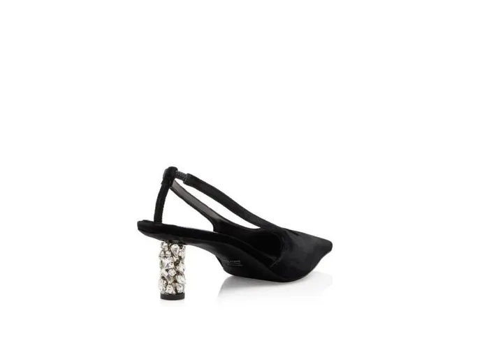 Women Pumps Tom Ford Bejeweled Velvet Slingback Black Women Pumps Tom Ford Bejeweled Velvet Slingback Black