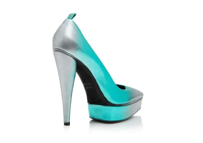 Women Pumps Tom Ford Laminated Leather Pump Lagoon Silver Women Pumps Tom Ford Laminated Leather Pump Lagoon Silver