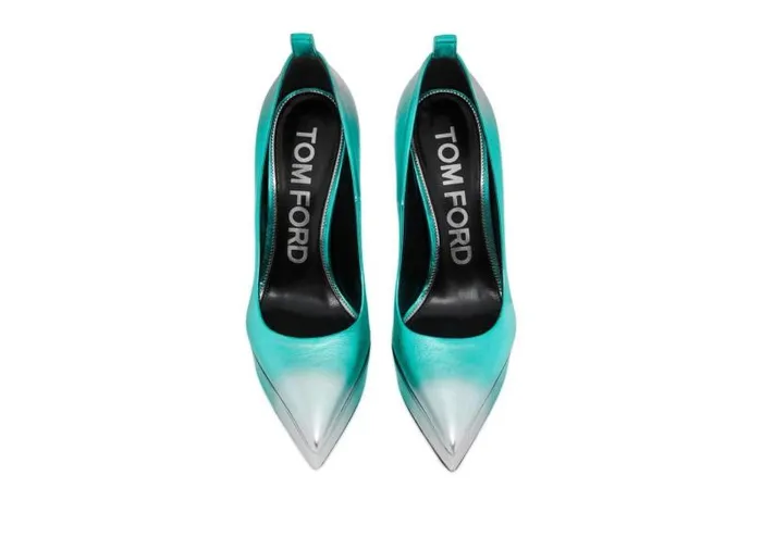 Women Pumps Tom Ford Laminated Leather Pump Lagoon Silver Women Pumps Tom Ford Laminated Leather Pump Lagoon Silver