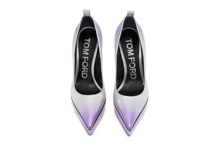 Women Pumps Tom Ford Laminated Leather Pump Silver Mauve Women Pumps Tom Ford Laminated Leather Pump Silver Mauve