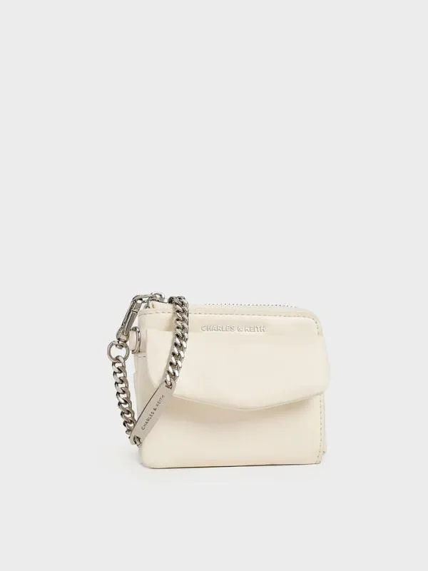 Women Rachel FrontPocket ZipAround Wallet 8211 Cream CHARLES and KEITH Card Holders