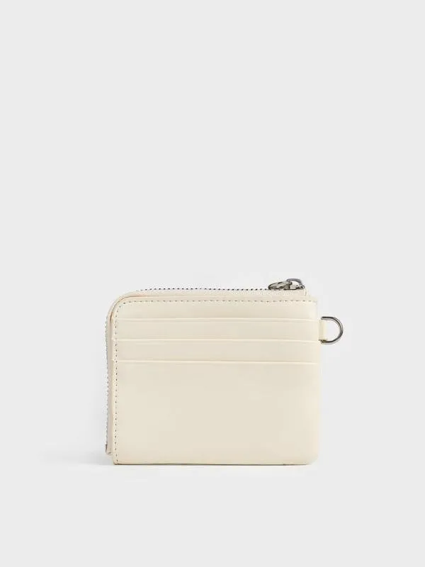Women Rachel FrontPocket ZipAround Wallet 8211 Cream CHARLES and KEITH Card Holders