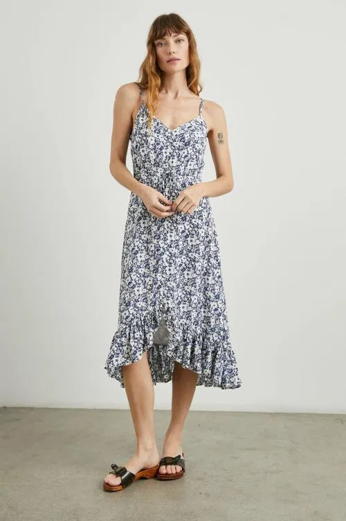 Women Rails Dresses and Rompers Frida Dress Navy White Texture Floral Women Rails Dresses and Rompers Frida Dress Navy White Texture Floral
