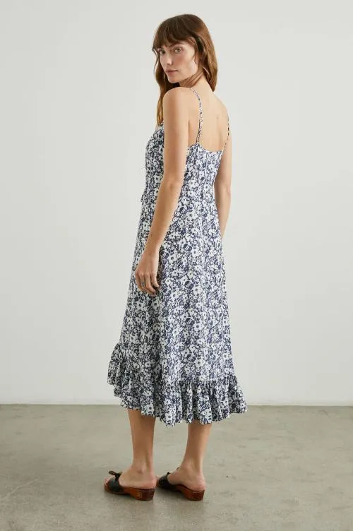 Women Rails Dresses and Rompers Frida Dress Navy White Texture Floral Women Rails Dresses and Rompers Frida Dress Navy White Texture Floral