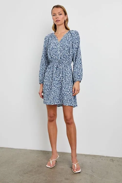 Women Rails Dresses and Rompers Linnea Dress Blue Mixed Cheetah Women Rails Dresses and Rompers Linnea Dress Blue Mixed Cheetah