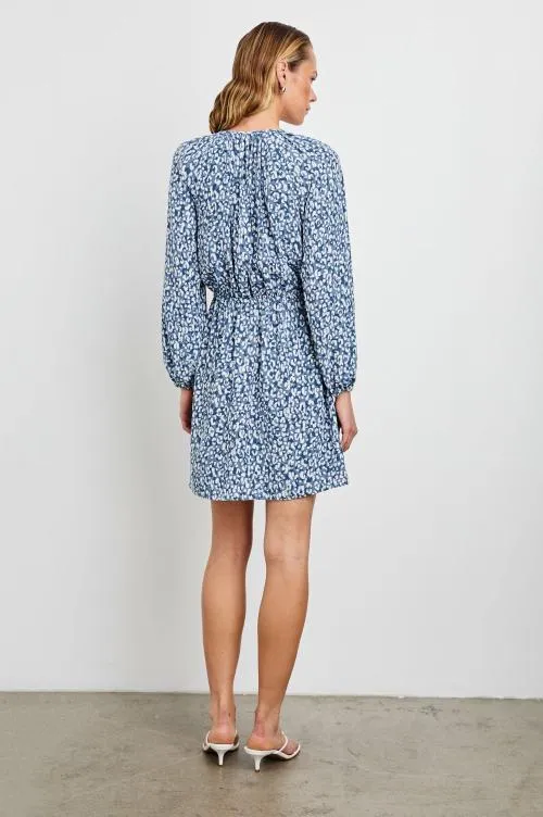 Women Rails Dresses and Rompers Linnea Dress Blue Mixed Cheetah Women Rails Dresses and Rompers Linnea Dress Blue Mixed Cheetah