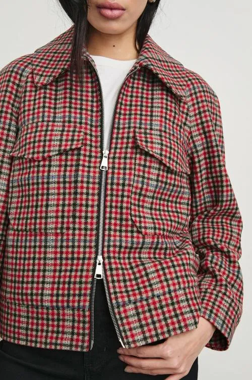Women Rails Jackets and Coats Cheyenne Jacket Crimson Mini Check