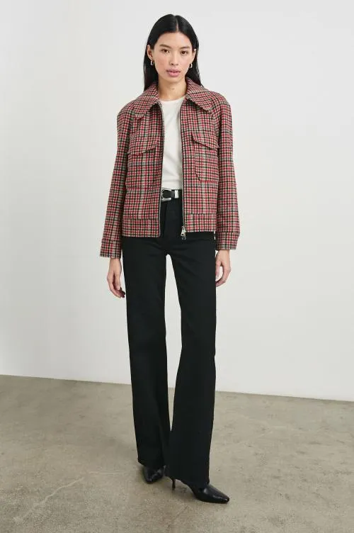 Women Rails Jackets and Coats Cheyenne Jacket Crimson Mini Check
