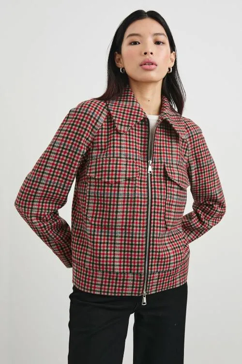 Women Rails Jackets and Coats Cheyenne Jacket Crimson Mini Check