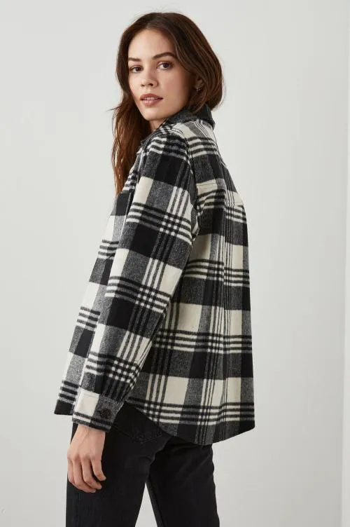 Women Rails Jackets and Coats Tripp Shirt Jacket Oyster Black Women Rails Jackets and Coats Tripp Shirt Jacket Oyster Black