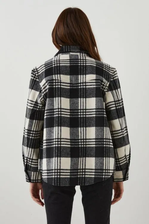 Women Rails Jackets and Coats Tripp Shirt Jacket Oyster Black Women Rails Jackets and Coats Tripp Shirt Jacket Oyster Black