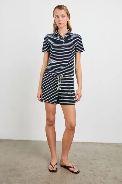 Women Rails Pants and Shorts Teddy Short Navy Ivory Stripe Women Rails Pants and Shorts Teddy Short Navy Ivory Stripe