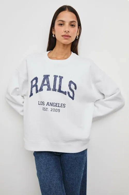 Women Rails Sleepwear and Lounge Anniversary Sweatshirt Ivory Navy