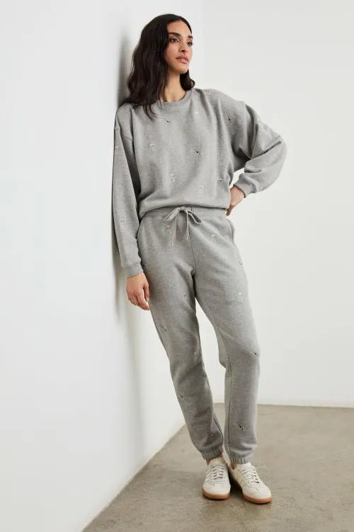 Women Rails Sleepwear and Lounge The Varsity Sweatshirt Champagne Embroidery Women Rails Sleepwear and Lounge The Varsity Sweatshirt Champagne Embroidery