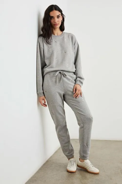 Women Rails Sleepwear and Lounge The Varsity Sweatshirt Champagne Embroidery Women Rails Sleepwear and Lounge The Varsity Sweatshirt Champagne Embroidery