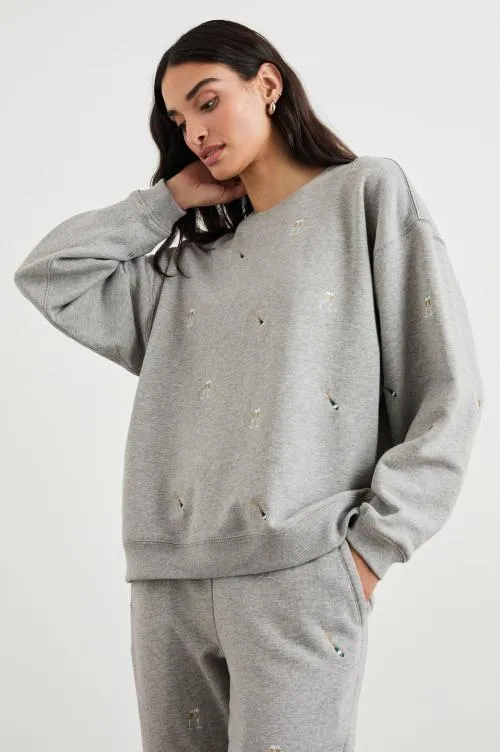Women Rails Sleepwear and Lounge The Varsity Sweatshirt Champagne Embroidery Women Rails Sleepwear and Lounge The Varsity Sweatshirt Champagne Embroidery